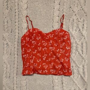 Abercrombie & Fitch Red Sleeveless Crop Camisole